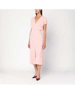 Victoria Beckham Satin Midi Dress - Pink