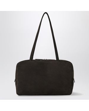 The Row Astra Bowling-style Bag In Ebony Suede - Black