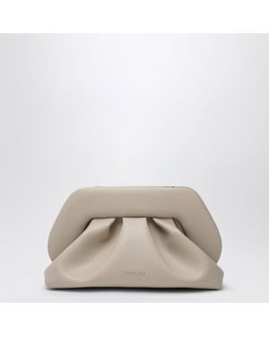 THEMOIRÈ Taupe Faux Leather Mini Bios Pouch With Magnetic Closure - Natural