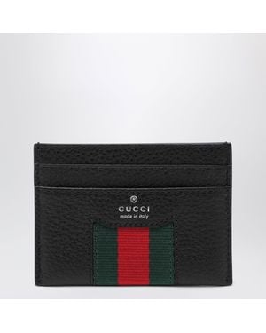 Gucci Web Trademark Leather Bi-Fold Wallet - Black