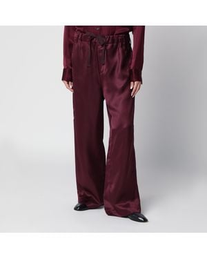 Sanderlak Aubergine Fluid Trousers - Red