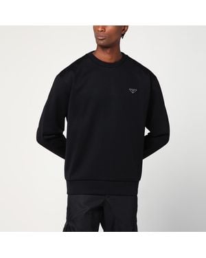 Prada Sweatshirt With Triangle Logo - Black