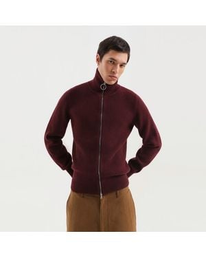 1989 STUDIO Maglione dolcevita con zip bordeaux - Rosso