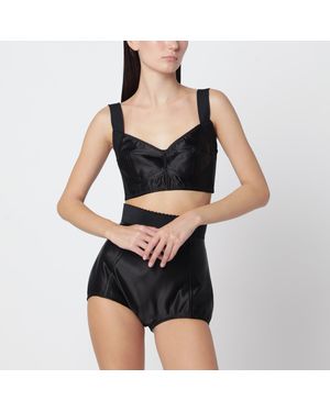 Dolce & Gabbana Satin Bustier Top - Black