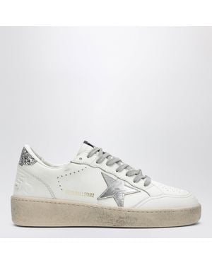 Golden Goose Platinum Glitter Ball Star Trainers - White