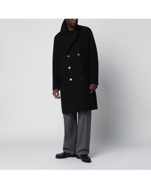 Harris Wharf London Double-Breasted Wool Coat - Black