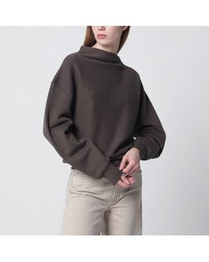 6397 Schlammfarbenes Drapiertes Sweatshirt - Braun