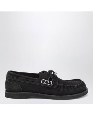 JW Anderson Midnight Suede Loafers - Black