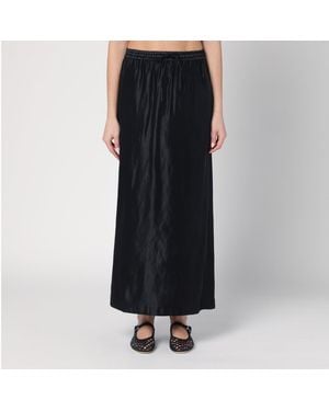 Loulou de Saison Skirt In Linen And Silk - Black