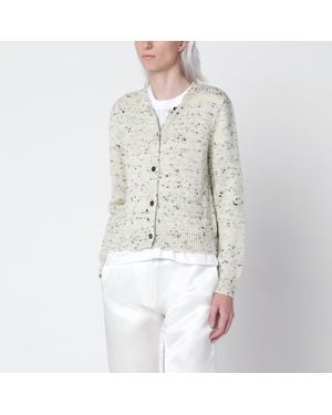 Cordera Mélange Merino Wool Cardigan - White