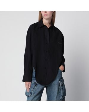 The Attico Cotton Shirt With Logo - Black