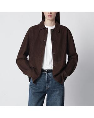 TOTEME Leather Shirt Jacket - Black