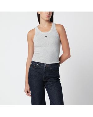 Ami Paris Ami De Coeur Tank Top - Grey