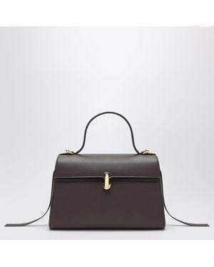 SAVETTE Soft Symmetry Mini Leather Top-Handle Handbag - Brown
