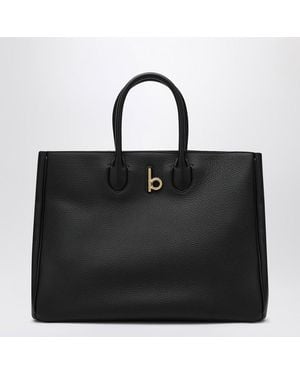 Burberry Tote rocking horse media nera in pelle - Nero
