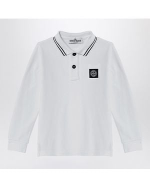 Stone Island White Cotton Polo Shirt