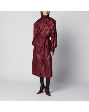 Saint Laurent Wasserabweisender Nylon-Trenchcoat - Rot