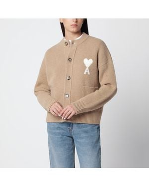 Ami Paris Ami De Coeur Cardigan - Natural