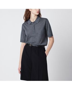Loulou de Saison Migo Fluid Cashmere Polo - Grey