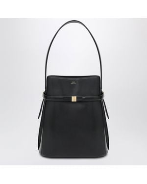 TOTEME Belted Leather Bucket Bag - Black