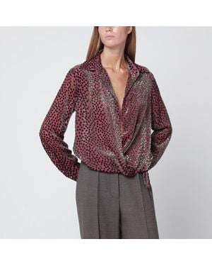 Dries Van Noten Polka Dot Silk Blend Shirt - Red