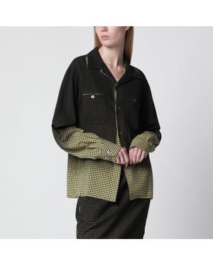 Maison Margiela Gradient Check Viscose Shirt - Black