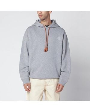 Loewe Graues Sweatshirt Mit Lederkordel Im Flamenco-Stil