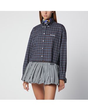 Miu Miu Cocoa Tartan Shirt - Blue
