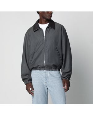 Bottega Veneta Striped Wool And Mohair Jacket - Black