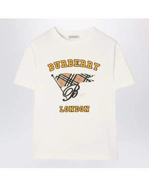 Burberry Ivory T-shirt With Logo Print - White