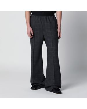 Balenciaga Dark Tartan Trousers - Black