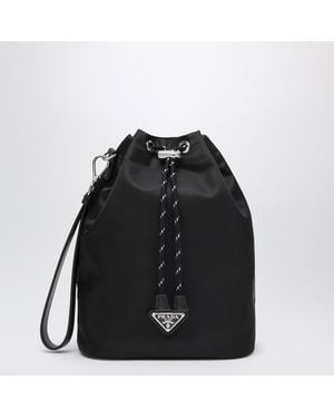 Prada Speedrock Pouch Aus Schwarzem Re-Nylon Und Leder