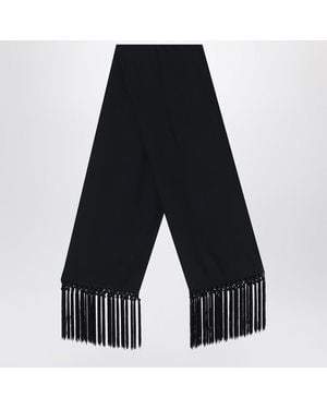 ‎Taller Marmo Sciarpa nera con frange - Blu