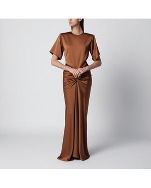 ANDAMANE Long Iris Dress - Brown