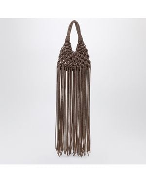 HIBOURAMA Vannifique Mini Topaz Bag With Crystals And Fringes - Brown