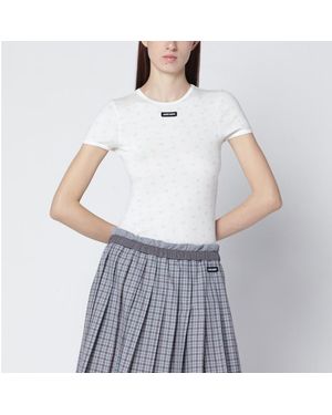 Miu Miu Flowers/Light T-Shirt - White