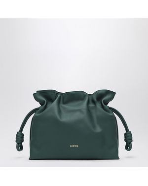 Loewe Medium Flamenco Clutch Dark - Green