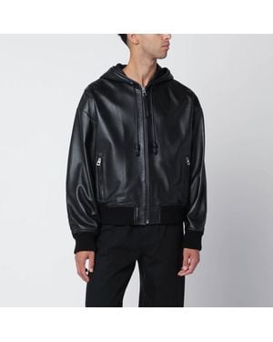 Loewe Schwarze Lederjacke Mit Kapuze