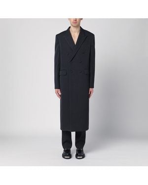 Gucci Long Double-breasted Wool Coat - Black