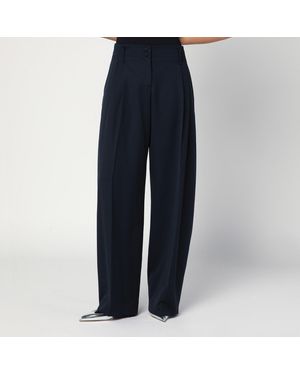 McQueen Wide Wool Trousers - Blue