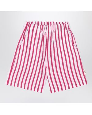 Douuod Striped Bermuda Shorts - Red
