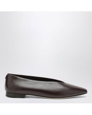 Jimmy Choo Chocolate Leather Margot Ballet Flats - Black