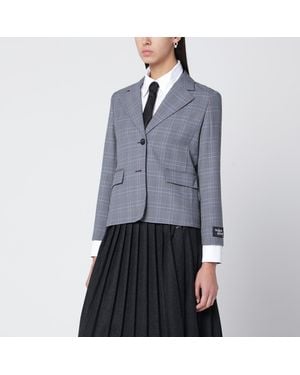 Maison Kitsuné Checked Single-Breasted Blazer - Blue