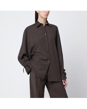 TOTEME Chemise Marron En Laine - Noir