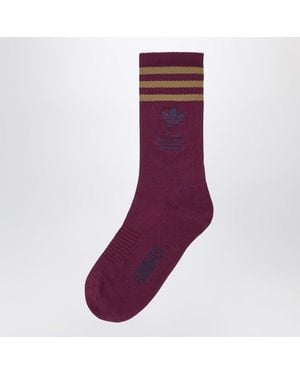 adidas x Brain Dead Bordeauxrote Socken Mit Logo - Lila