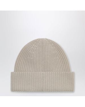 Loro Piana Sergio Toffee Cream Cashmere Beanie - Gray