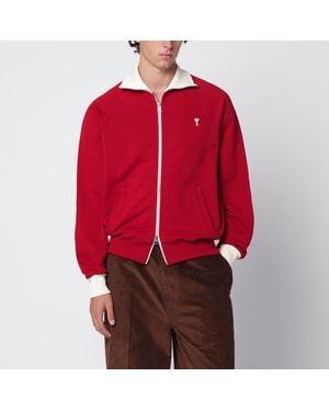 Ami Paris Felpa Ami De Caur Rosso Rubino