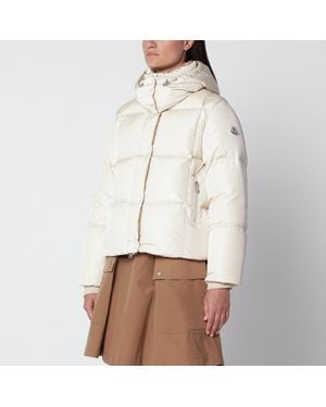 Moncler Ivory Nylon Down Jacket - Natural