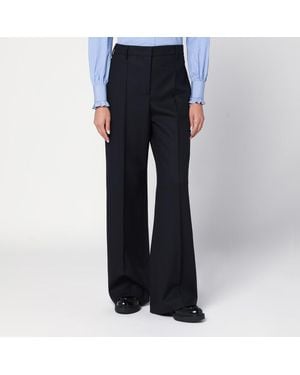 Prada Pantaloni ampi in lana - Blu