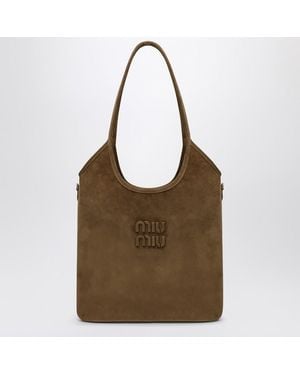 Miu Miu Ivy Tasche Aus Olivgrünem Wildleder - Braun